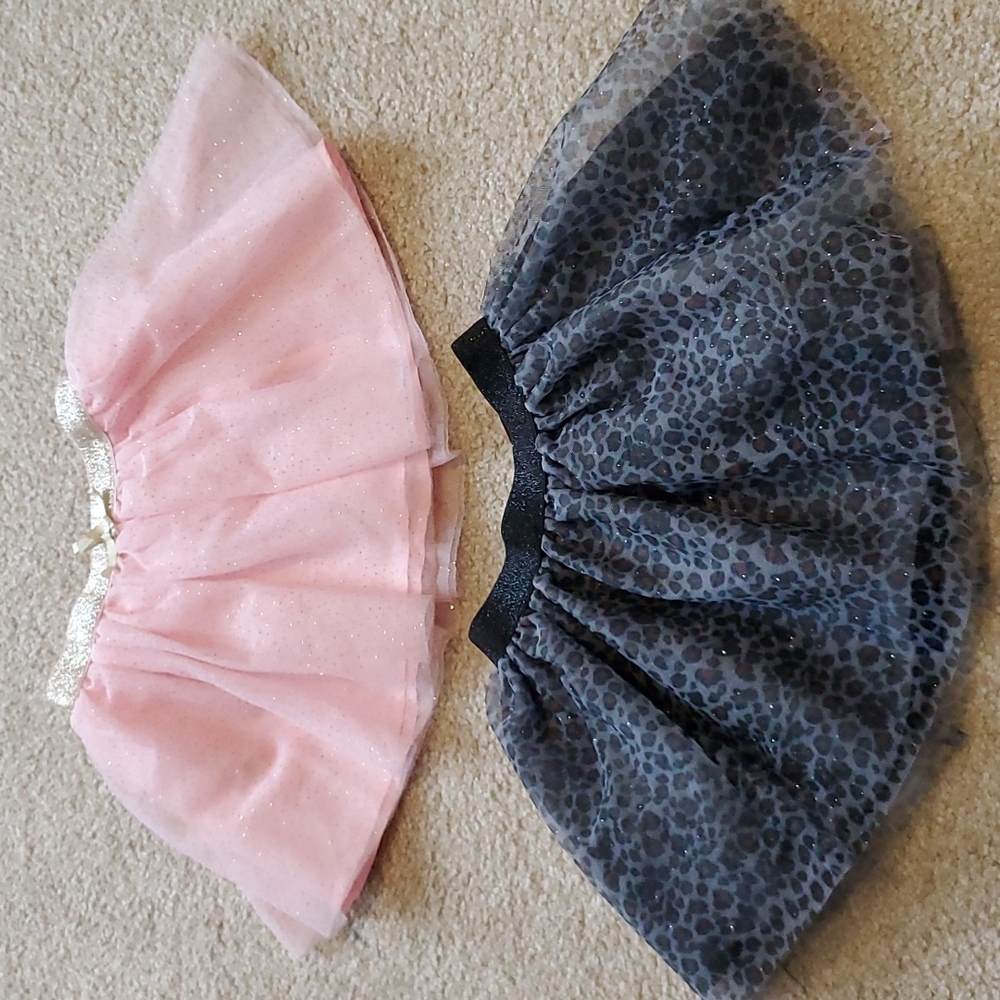 2 tulle skirts, black sparkle and pink sparkle, size 4T